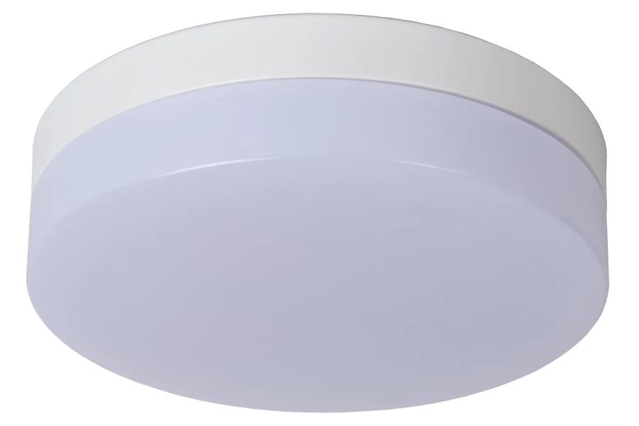 Lucide BISKIT - Plafonnier Salle de bains - Ø 23 cm - LED - 1x12W 2700K - IP44 - Détecteur De Mouvement - Blanc - UIT